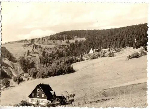 AK, Kurort Oberwiesenthal Erzgeb., Blick zur alten Sprungschanze, 1970