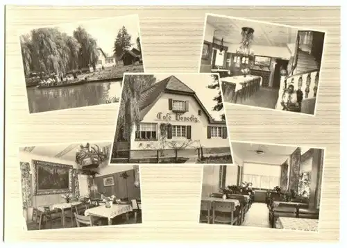 AK, Lehde Spreewald, "Café Venedig", 5 Abb., 1966