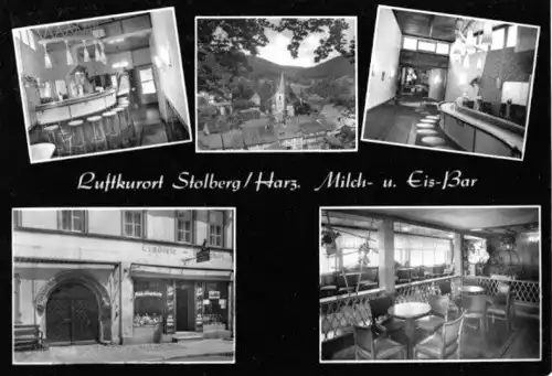 AK, Stolberg Harz, Milch- und Eis-Bar, vier Abb., 1973