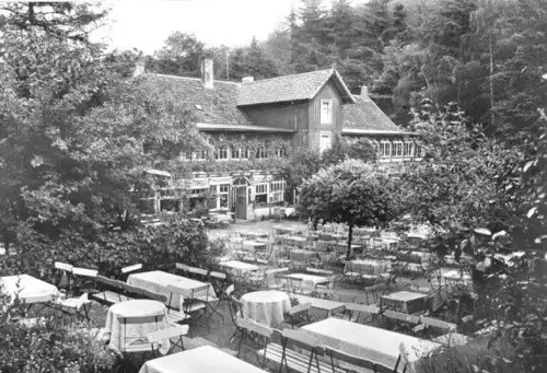 AK, Blankenburg Harz, Hotel "Waldfrieden", Gartenrestaurant, 1971