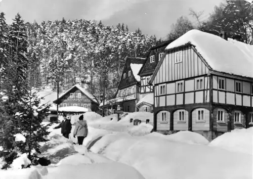 AK, Kurort Oybin, Hauptstr. Winteransicht, 1977