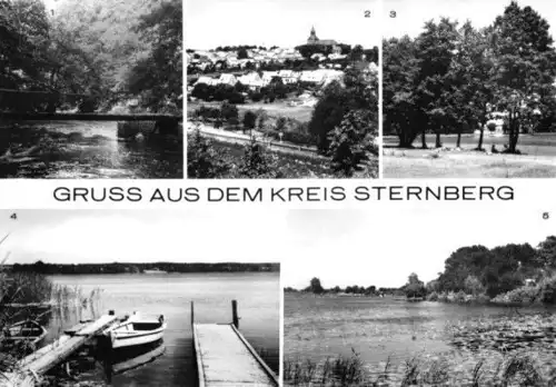 AK, Gruss aus dem Kreis Sternberg, fünf Abb., V.1, 1982