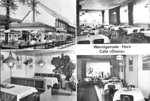 AK, Wernigerode Harz, Café "Diana", vier Abb., 1980