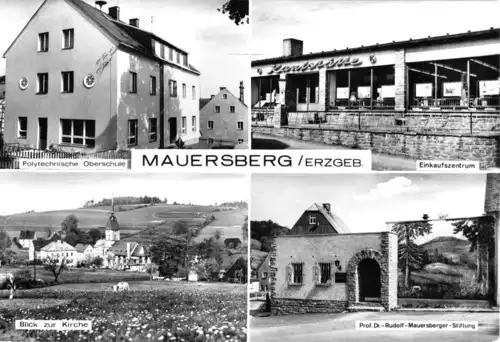 AK, Mauersberg Erzgeb., vier Abb., u.a. Kaufhalle, 1975