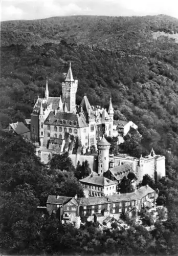 AK, Wernigerode Harz, Feudalmuseum Schloß Wernigerode, Luftbild, 1979