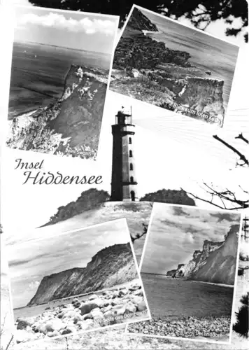 AK, Insel Hiddensee, fünf Abb., u.a. Leuchtturm, 1966