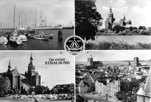 AK, Stralsund, vier Abb., 750 Jahre 1234 - 1984