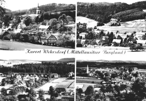 AK, Kurort Wehrsdorf, Mittellausitzer Bergland, vier Teilansichten, 1964