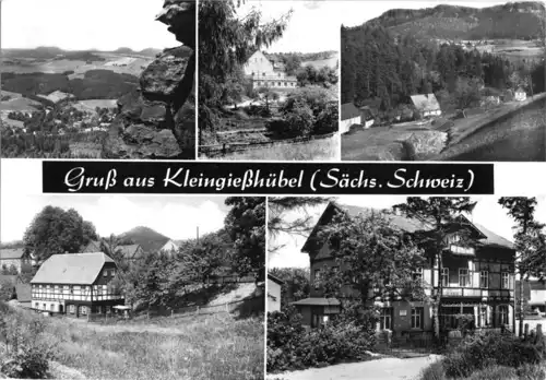 AK, Kleingießhübel Sächs. Schweiz, fünf Abb., 1973