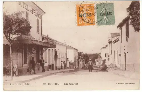 AK, Douéra, bei Algier, Algerien, Straßenpartie, belebt, 1926