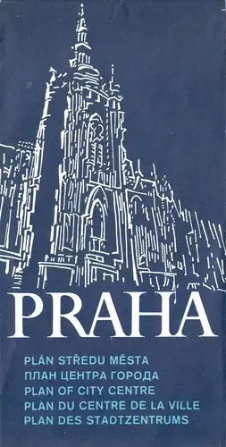 Innenstadtplan, Prag, Praha, 1986