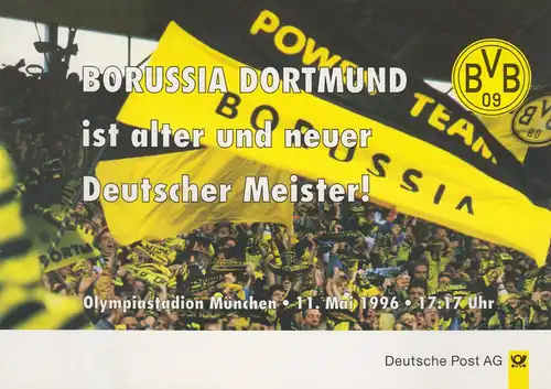 Philatelistischer Erinnerungsblatt, Borussia Dortmund, Deutscher Meister 1995/96