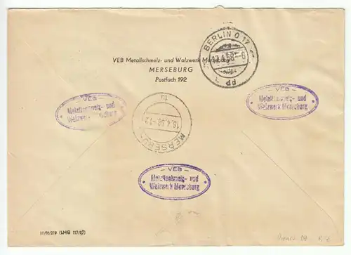Dienstbrief, Mi.-Nr. DDR Dienst 17, UB F, o Merseburg, 16.4.58