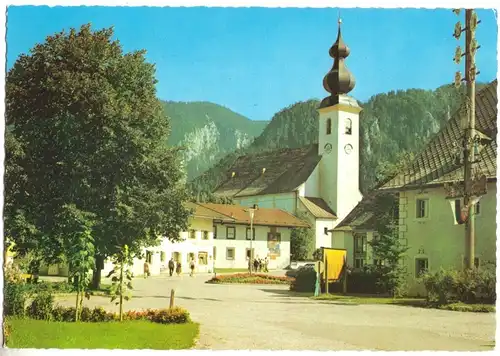 AK, Inzell Obb., Am Dorfplatz mit Kirche, 1976