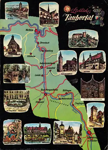 AK, Liebliches Taubertal, 13 Abb. und Landkarte, 1978