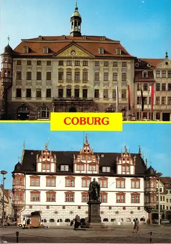 AK, Coburg, zwei Abb., Rathaus, Stadthaus, um 1978