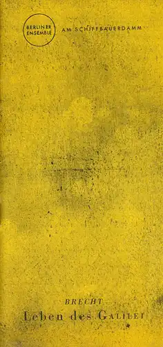 Theaterprogramm, Berliner Ensemble, Leben des Galilei, 1971
