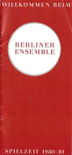 Werbebroschüre, Berliner Ensemble, Spielzeitübersicht 1980/81