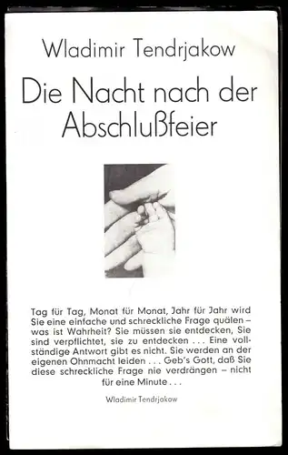 Theaterprogramm, Deutsches Theater Berlin, Tendrjakow, Die Nacht nach ..., 1977