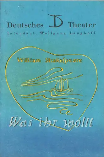 Theaterprogramm, Deutsches Theater Berlin, Was ihr wollt, 1951