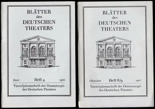 Blätter des Deutschen Theaters Berlin, vier Hefte, 1986 - 1989