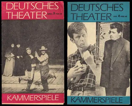 drei Programmblätter, Deutsches Theater Berlin,  Kammerspiele, 1967/68 u. 68/69
