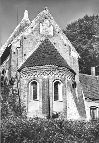 Fotokarte, Altenkirchen auf Rügen, Dorfkirche, Chor und Apsis, 1977