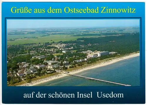 AK, Ostseebad Zinnowitz auf Usedom, Luftbildansicht, 1998
