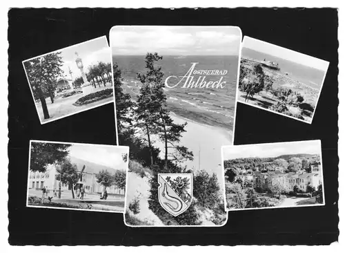 AK, Ostseebad Ahlbeck, fünf Abb., gestaltet, 1959