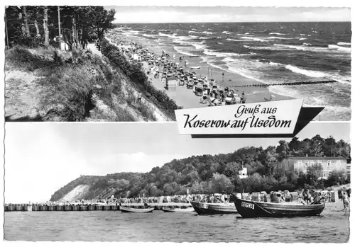 AK, Koserow auf Usedom, zwei Abb., 1963