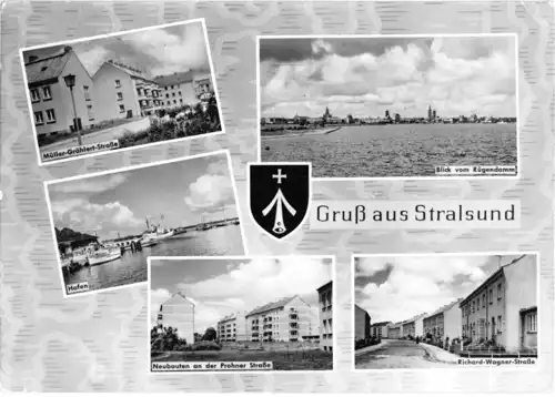 AK, Stralsund, fünf Abb., Neubauten, 1964