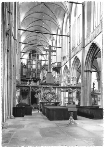 AK, Stralsund, St. Nicolaikirche, Innenansicht 2 mit Orgel, 1969