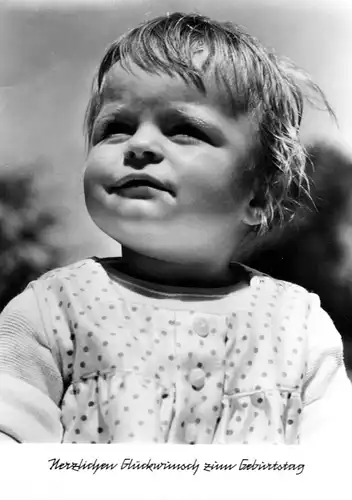 Ansichtskarte, Geburtstag, Porträt eines Kleinkindes, 1975