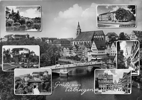 AK, Tübingen, sieben Abb., um 1970