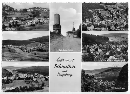 AK, Schmitten im Taunus, Luftkurort Schmitten und Umgebung, sieben Abb., um 1960