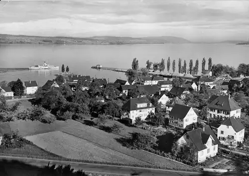 AK, Unteruhldingen am Bodensee, Luftbild-Teilansicht, um 1960