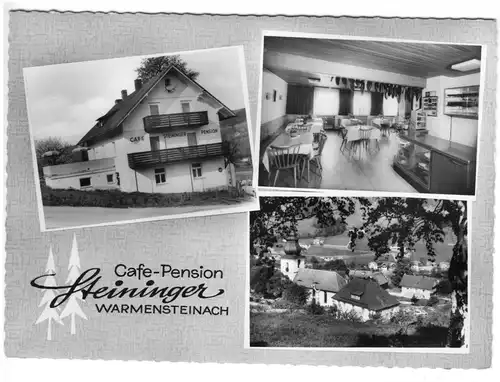 AK, Warmensteinach, Café - Pension Steininger, drei Abb., um 1968