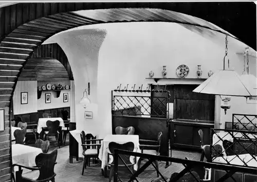 AK, Lahr, Baden, Hotel Sonne - Post, Restaurant, Gastraum, 1961
