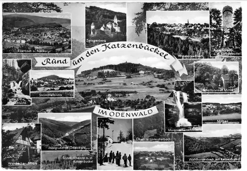 AK, Waldkatzenbach Hoher Odenwald, Rund um den Katzenbuckel, 14 Abb. 1973