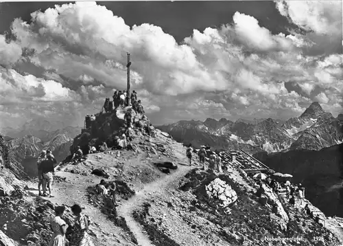 AK, Oberstdorf Allgäu, Nebelhorngipfel, belebt, 1958