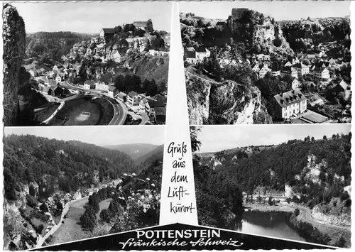 AK, Pottenstein Fränkische Schweiz, vier Abb., gestaltet, 1968