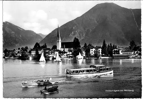 AK, Rottach-Egern, Seeansicht mit Wallberg, um 1960