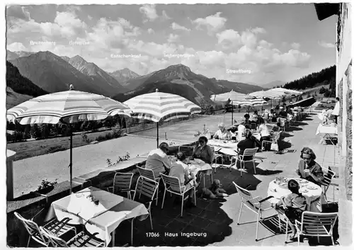 AK, Oberjoch Allgäuer Alpen, Hotel "Haus Ingeburg auf der Höhe", Terrasse, 1970