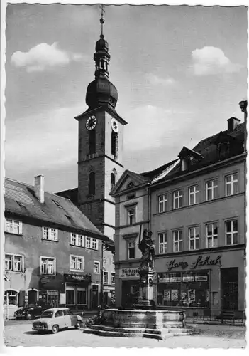 AK, Kitzingen Main, Markt mit Brunnen und kath. Kirche, 1964