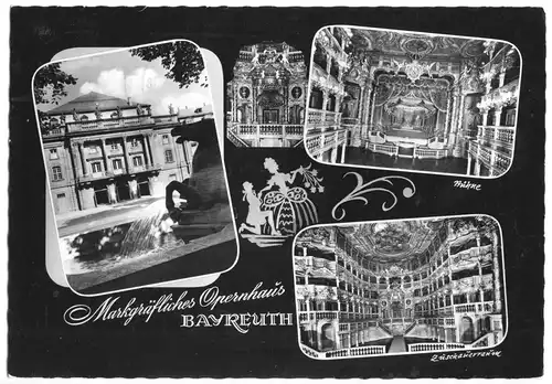 AK, Bayreuth, Markgräfliches Opernhaus, vier Abb., gestaltet, 1963
