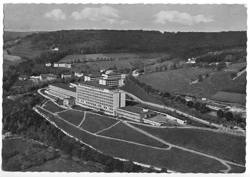 AK, Bad Mergentheim, Stoffwechselklinik, Luftbildansicht, 1964