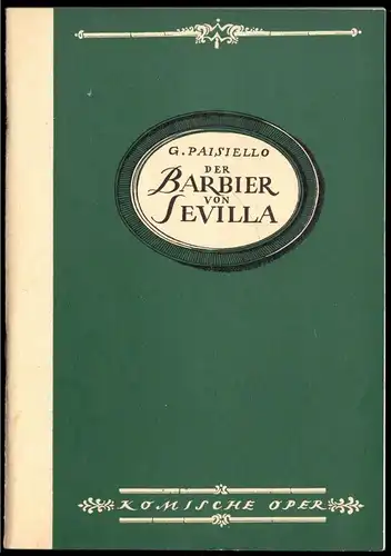 Theaterprogramm, Komische Oper Berlin, Der Babier von Sevillia, 1968