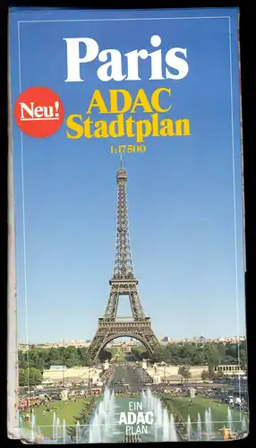 Stadtplan, ADAC-Innenstadtplan Paris, um 1993