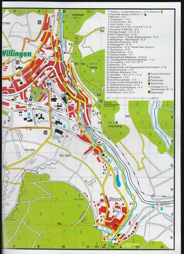 Stadtplan, Ortsplan Willingen, Hochsauerland, um 2000