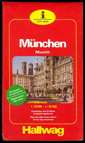 Innenstadtplan, Hallwag-Stadtplan München, um 1995
